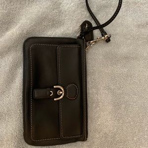 Coach Black Leather Wristlet